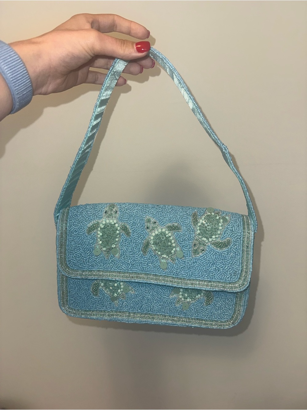 VIRAL TJ Maxx Beaded Sea Turtle Shoulder Bag